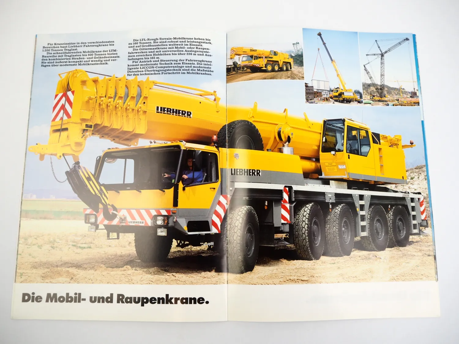 Liebherr Kran Bagger Raupe Lader Produktprogramm Prospekt 1998