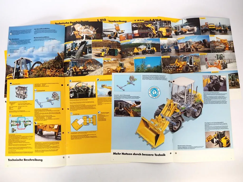 Liebherr L 504 506 507 508 509 512 522 531B 541B 551B Radlader 11x Prospekt 1995