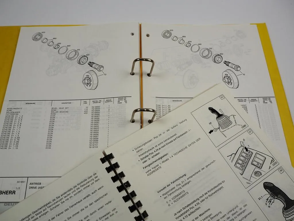 Liebherr L504 Radlader Motor Betriebsanleitung Ersatzteilliste Typ424 abSerie101