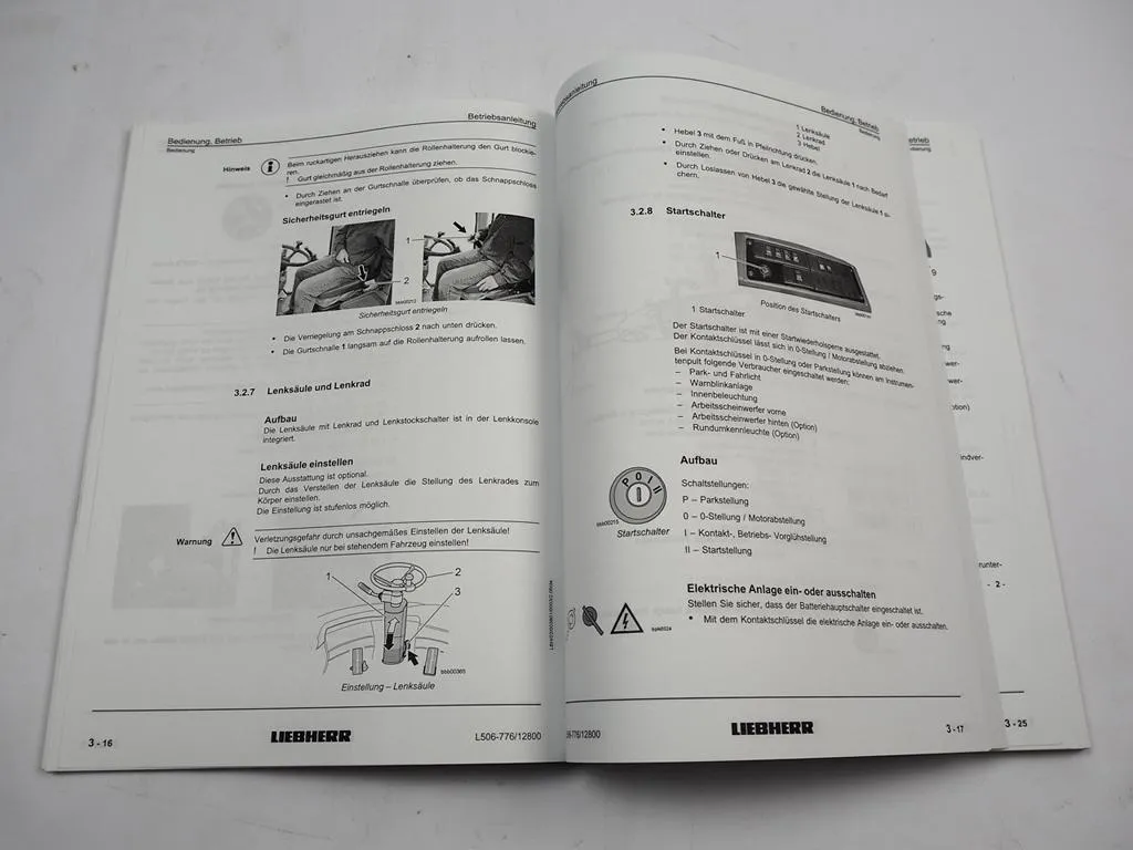 Liebherr L506 Radlader Betriebsanleitung Typ 776 abSerie 12800 Bedienung Wartung