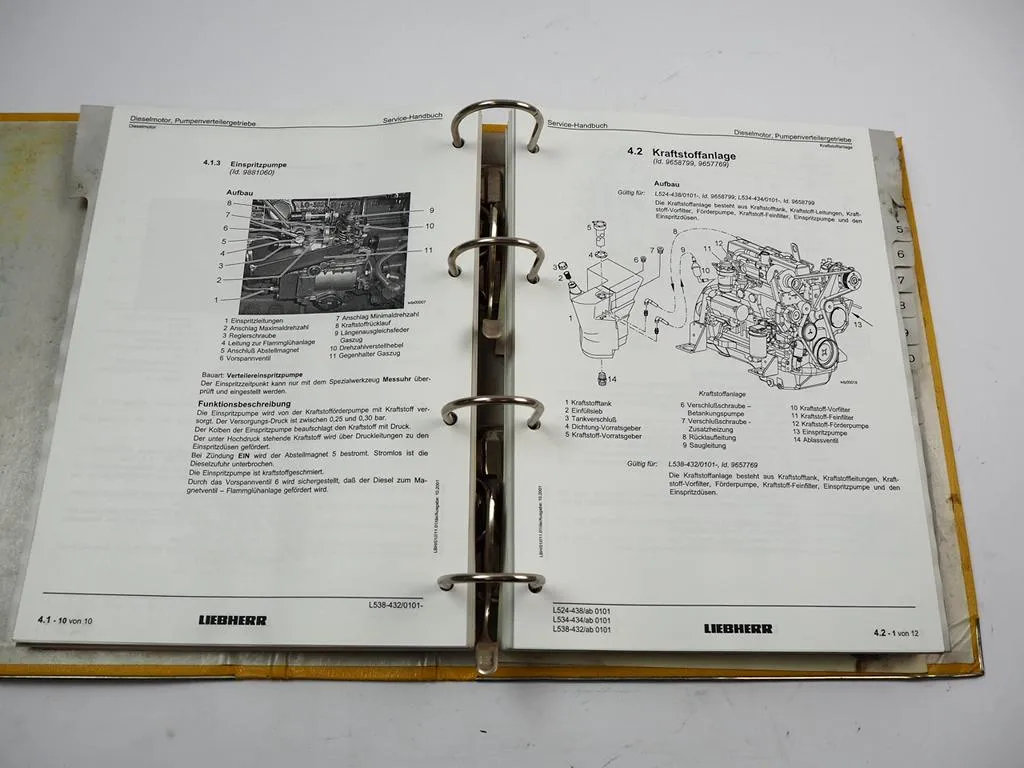 Liebherr L524 534 538 Radlader Service Handbuch Werkstatthandbuch 2001