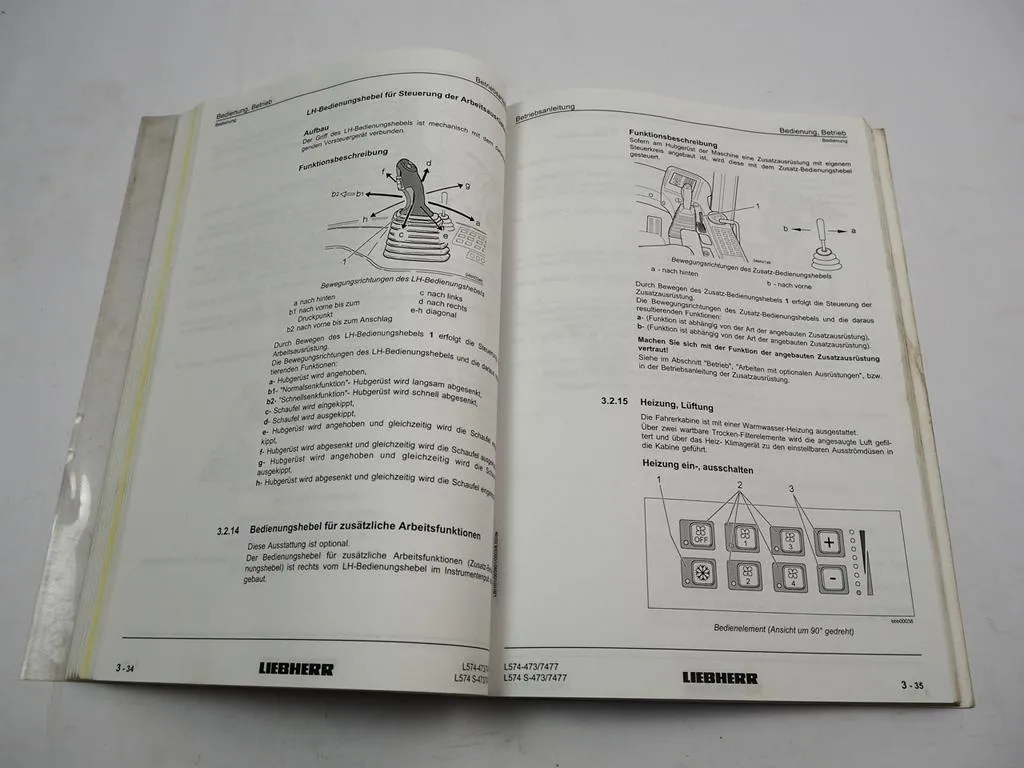Liebherr L574 2plus2 L574S Betriebsanleitung Typ 473 Bedienungsanleitung Wartung