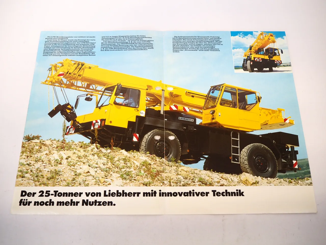 Liebherr LTM 1025 Mobilkran Autokran mit 25t Traglast Prospekt 1990