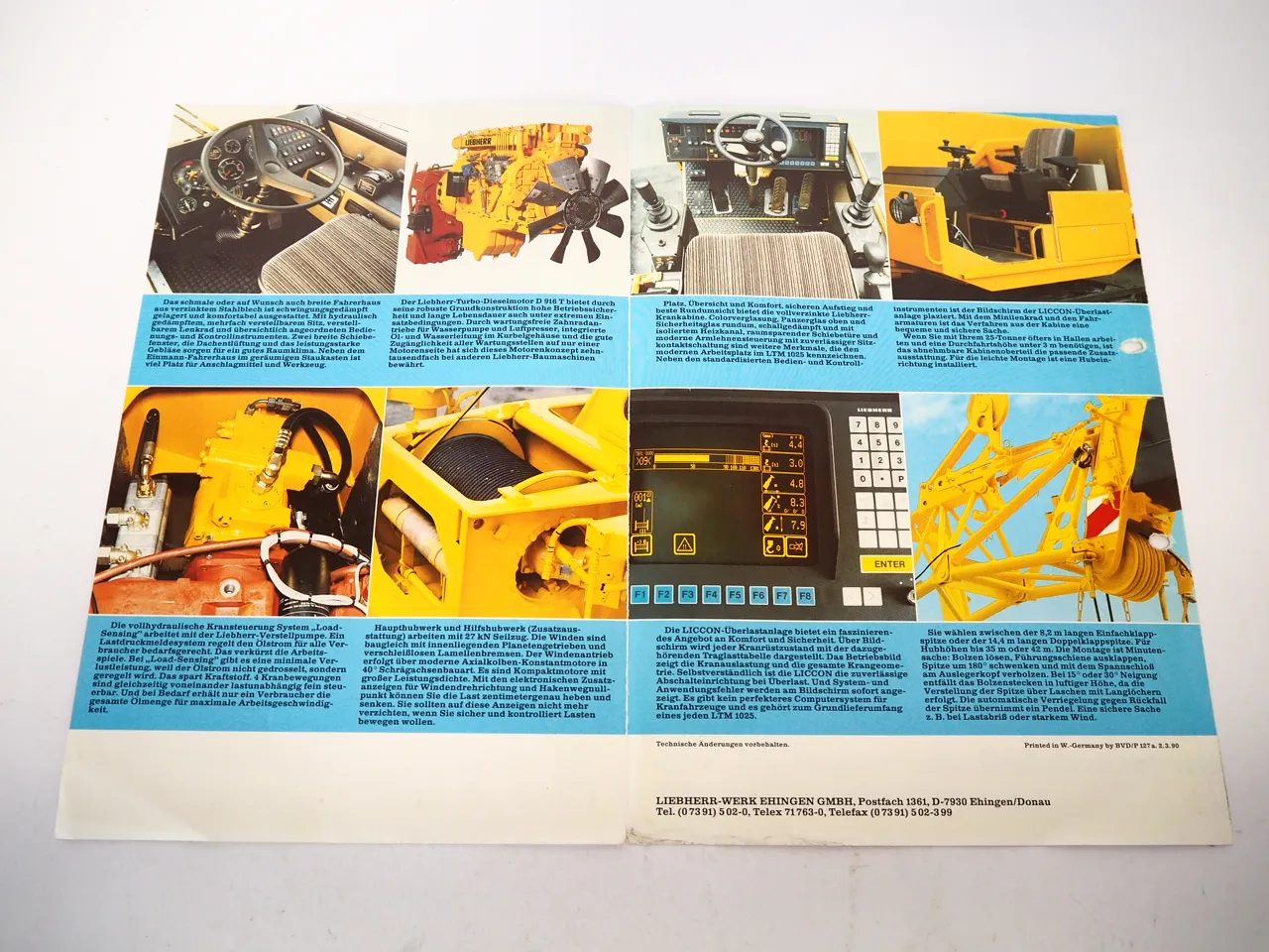Liebherr LTM 1025 Mobilkran Autokran mit 25t Traglast Prospekt 1990
