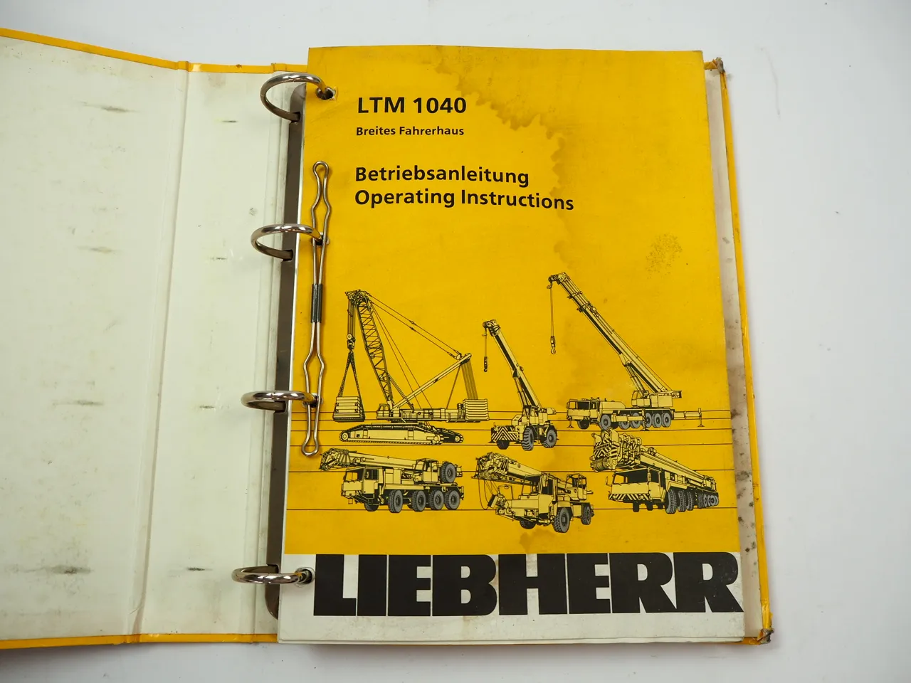 Liebherr LTM 1040 Mobilkran Betriebsanleitung Bedienungsanleitung Wartung 1992