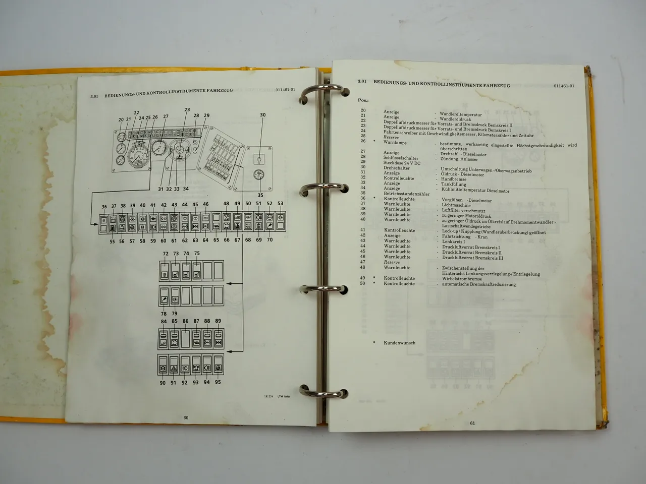 Liebherr LTM 1040 Mobilkran Betriebsanleitung Bedienungsanleitung Wartung 1992