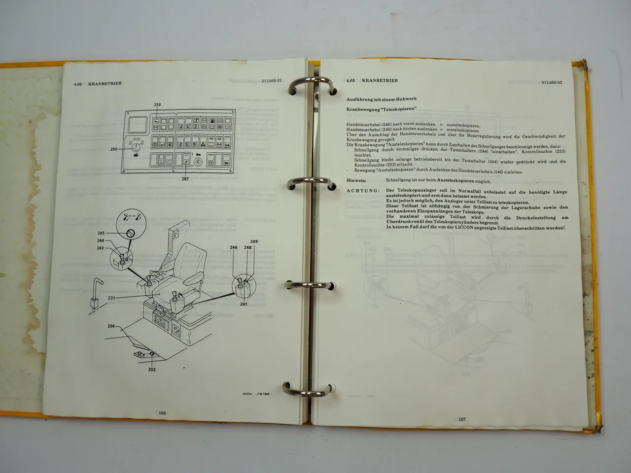 Liebherr LTM 1040 Mobilkran Betriebsanleitung Bedienungsanleitung Wartung 1992