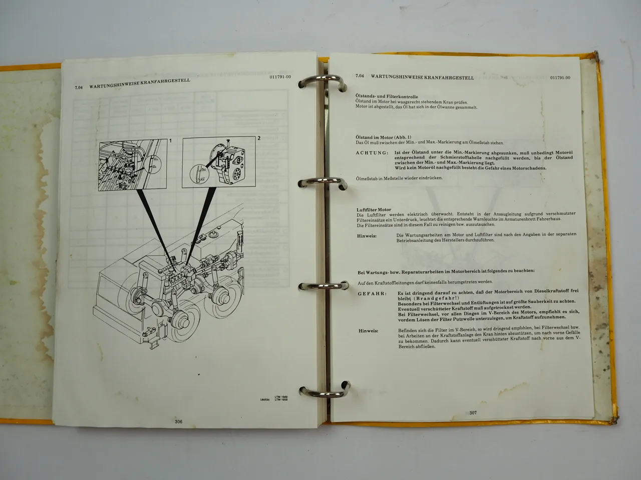 Liebherr LTM 1040 Mobilkran Betriebsanleitung Bedienungsanleitung Wartung 1992
