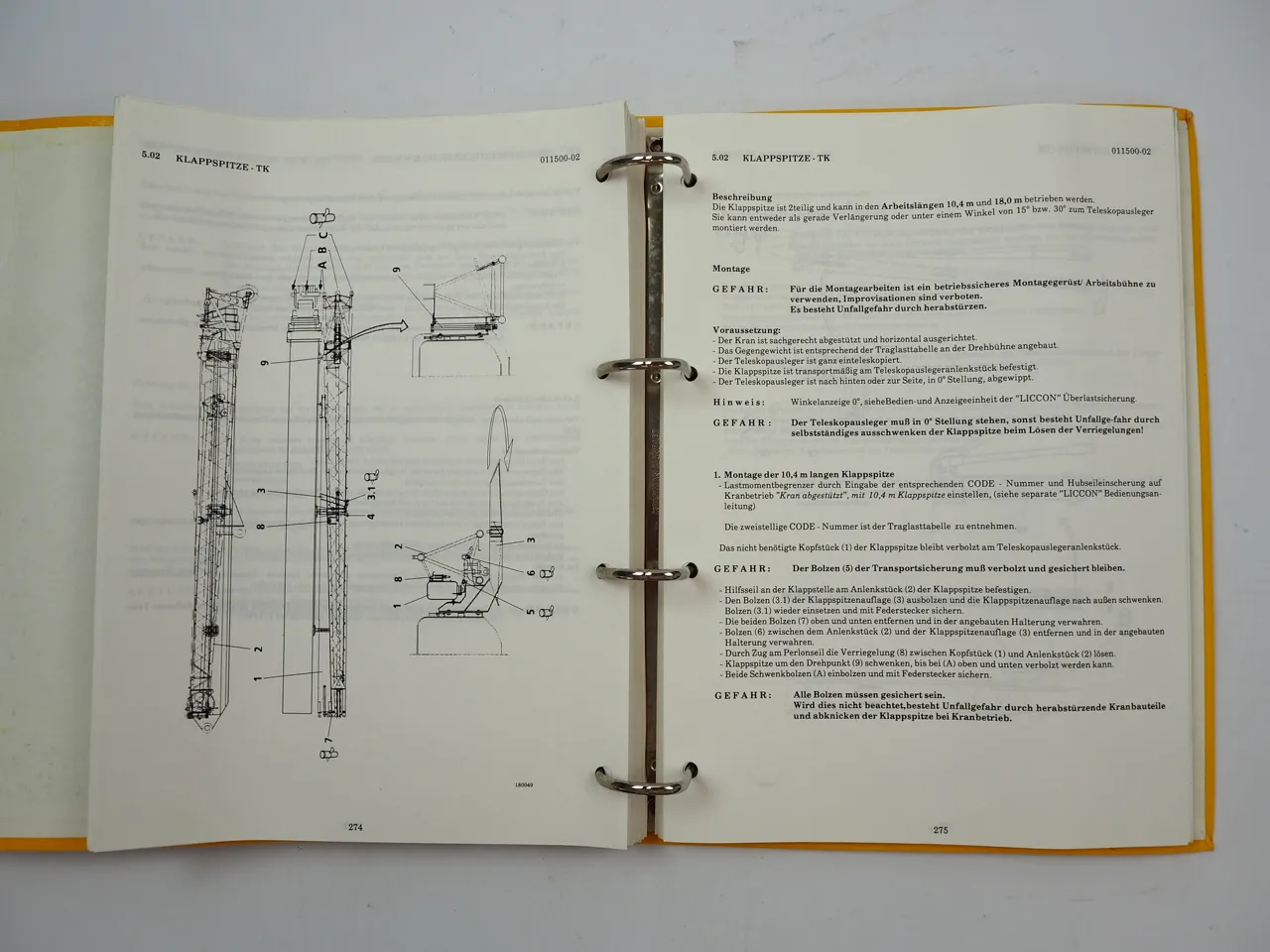 Liebherr LTM 1070 Mobilkran Betriebsanleitung Wartung 1994
