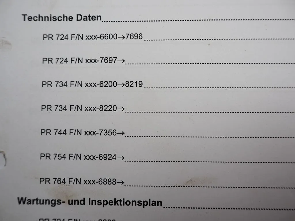 Liebherr PR724 734 744 754 764 Serie4 Litronic Service Handbuch Werkstatthandbuch