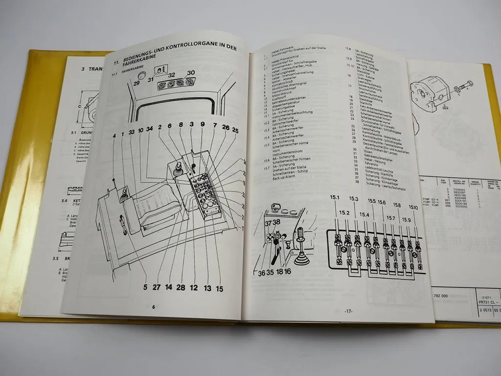 Liebherr PR731 CL 206 Planierraupe Betriebsanleitung Ersatzteilliste abSerie1068
