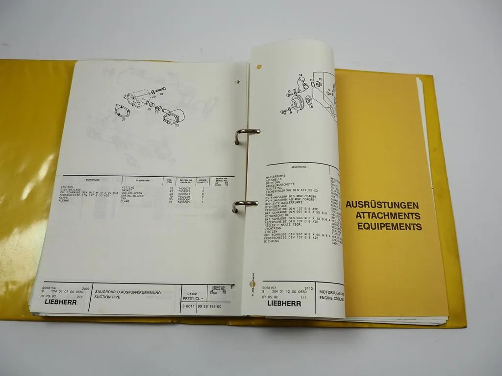 Liebherr PR731 CL 206 Planierraupe Ersatzteilliste Spare Parts List 1992