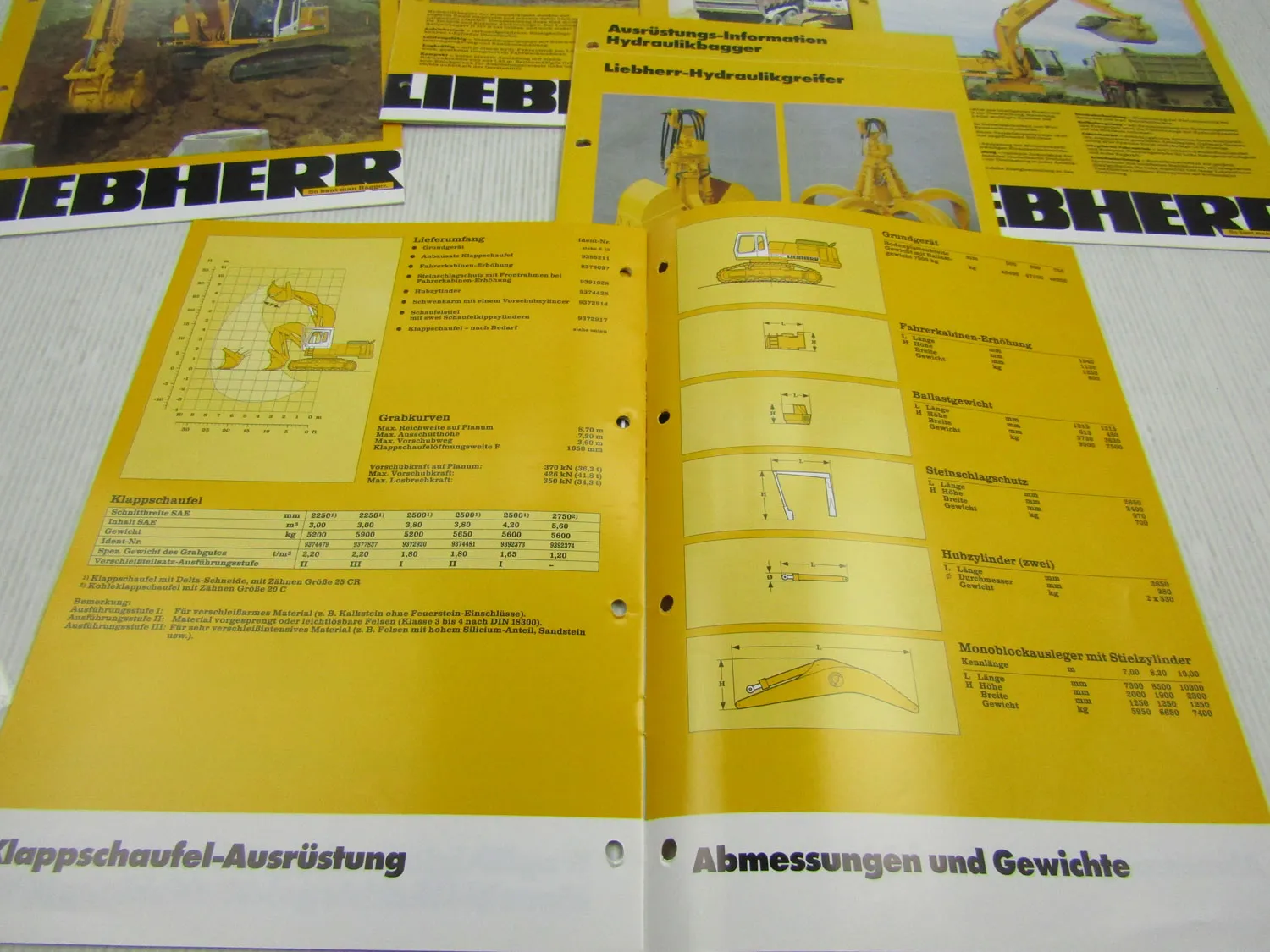 Liebherr R308 R310B R912 922 944 964 Hydraulikbagger 7 x Technische Beschreibung