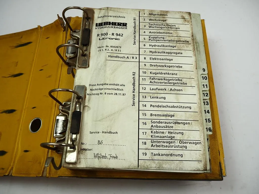 Liebherr R900 902 912 922 932 942 Litronic Service Handbuch Werkstatthandbuch Reparaturanleitung