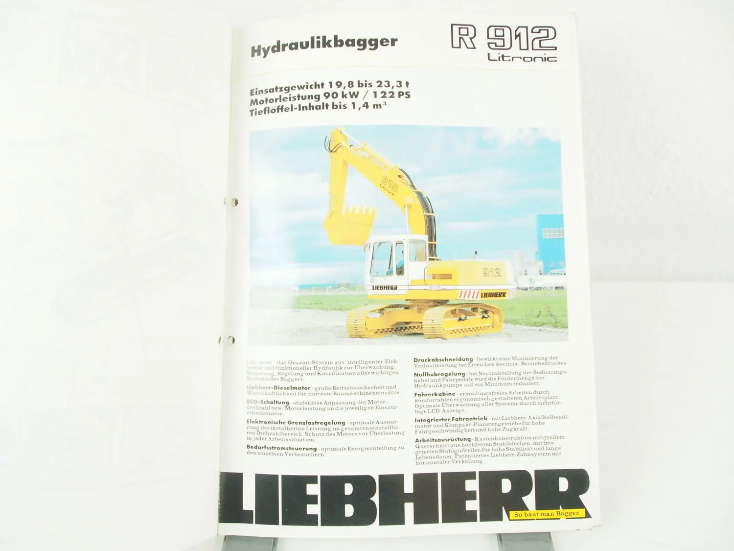 Liebherr R912 HD SL Betriebsanleitung Ersatzteilliste Wartung Prospekt 1990