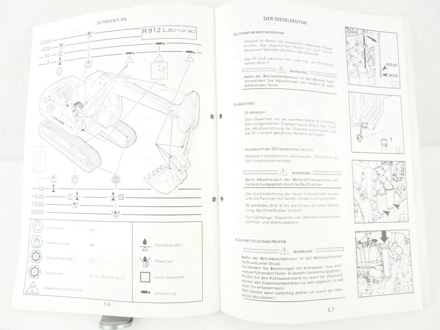Liebherr R912 HD SL Betriebsanleitung Ersatzteilliste Wartung Prospekt 1990