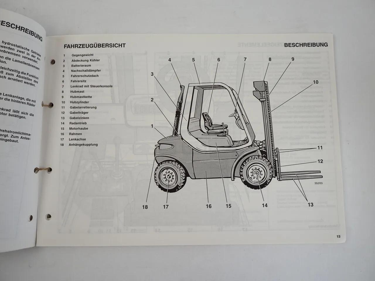 Linde H 35 40 45 -03 600-03 Gabelstapler mit Dieselmotor Betriebsanleitung 1997