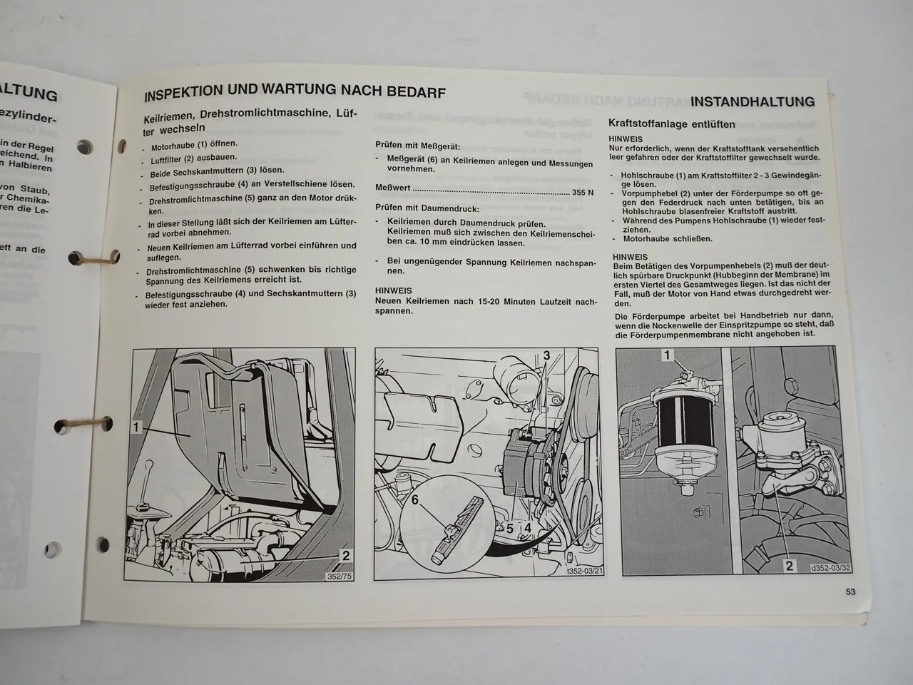 Linde H 35 40 45 -03 600-03 Gabelstapler mit Dieselmotor Betriebsanleitung 1997