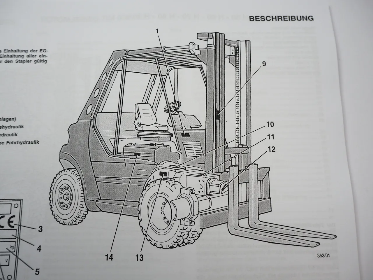 Linde H50 H60 H70 H80 H80/900 Diesel Gabelstapler Betriebsanleitung