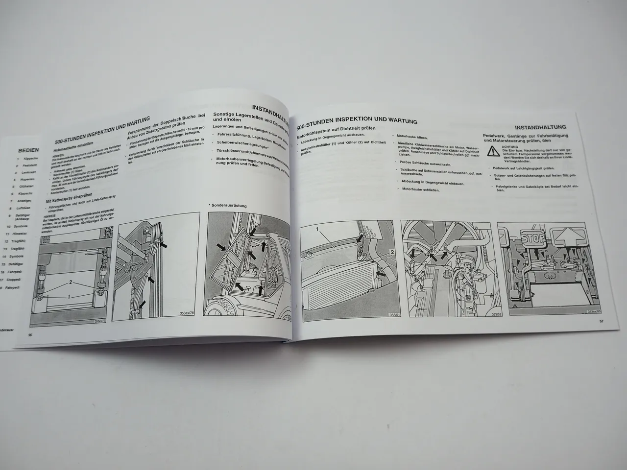 Linde H50 H60 H70 H80 H80/900 Diesel Gabelstapler Betriebsanleitung