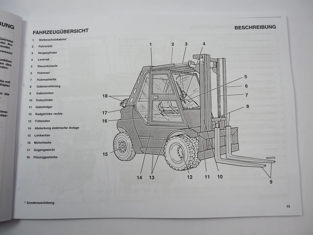 Linde H50T H60T H70T H80T H80/900T Stapler Betriebsanleitung