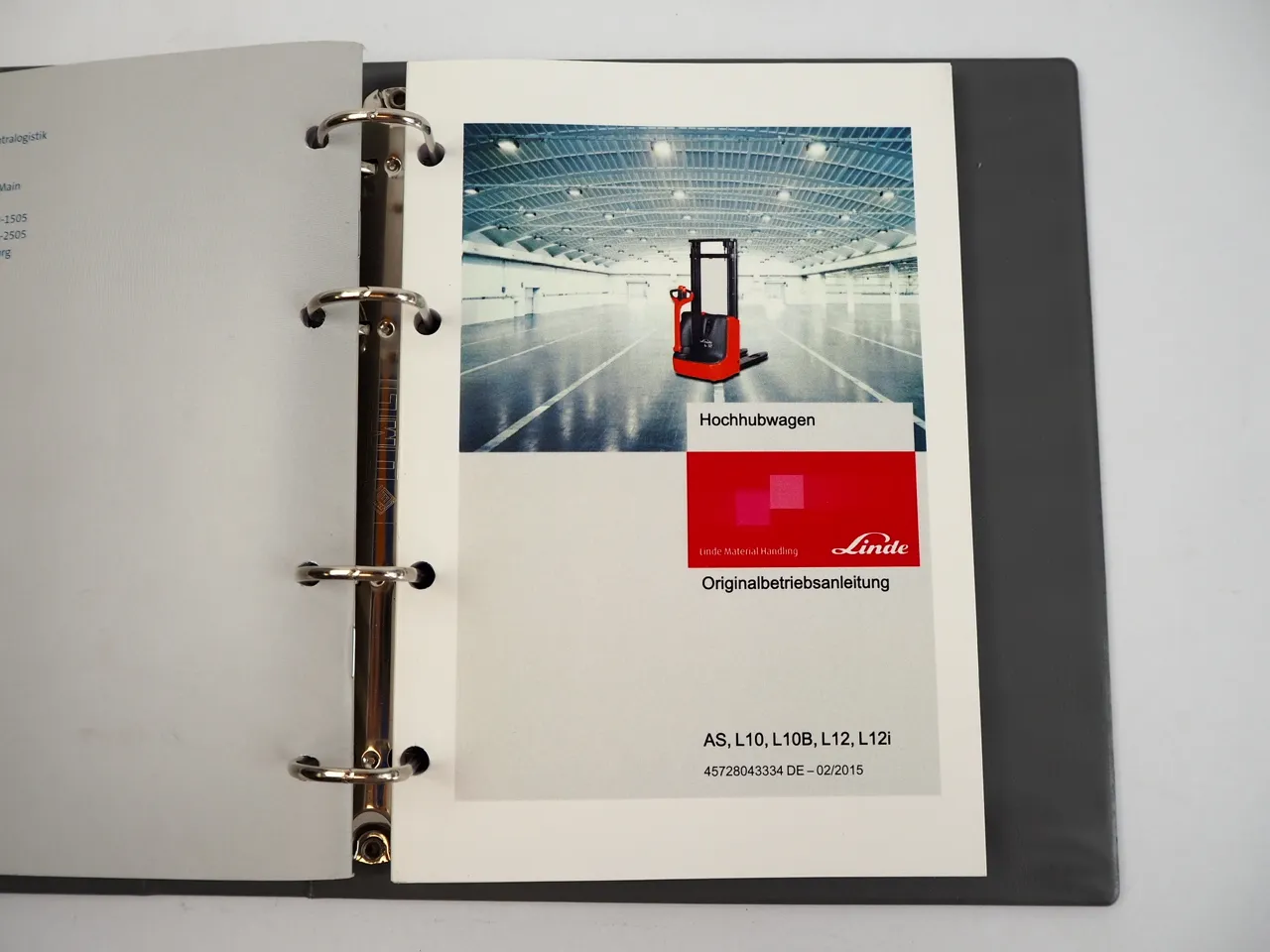 Linde L10 L12 AS B L12i Hochhubwagen Betriebsanleitung Ersatzteilliste CD 2015