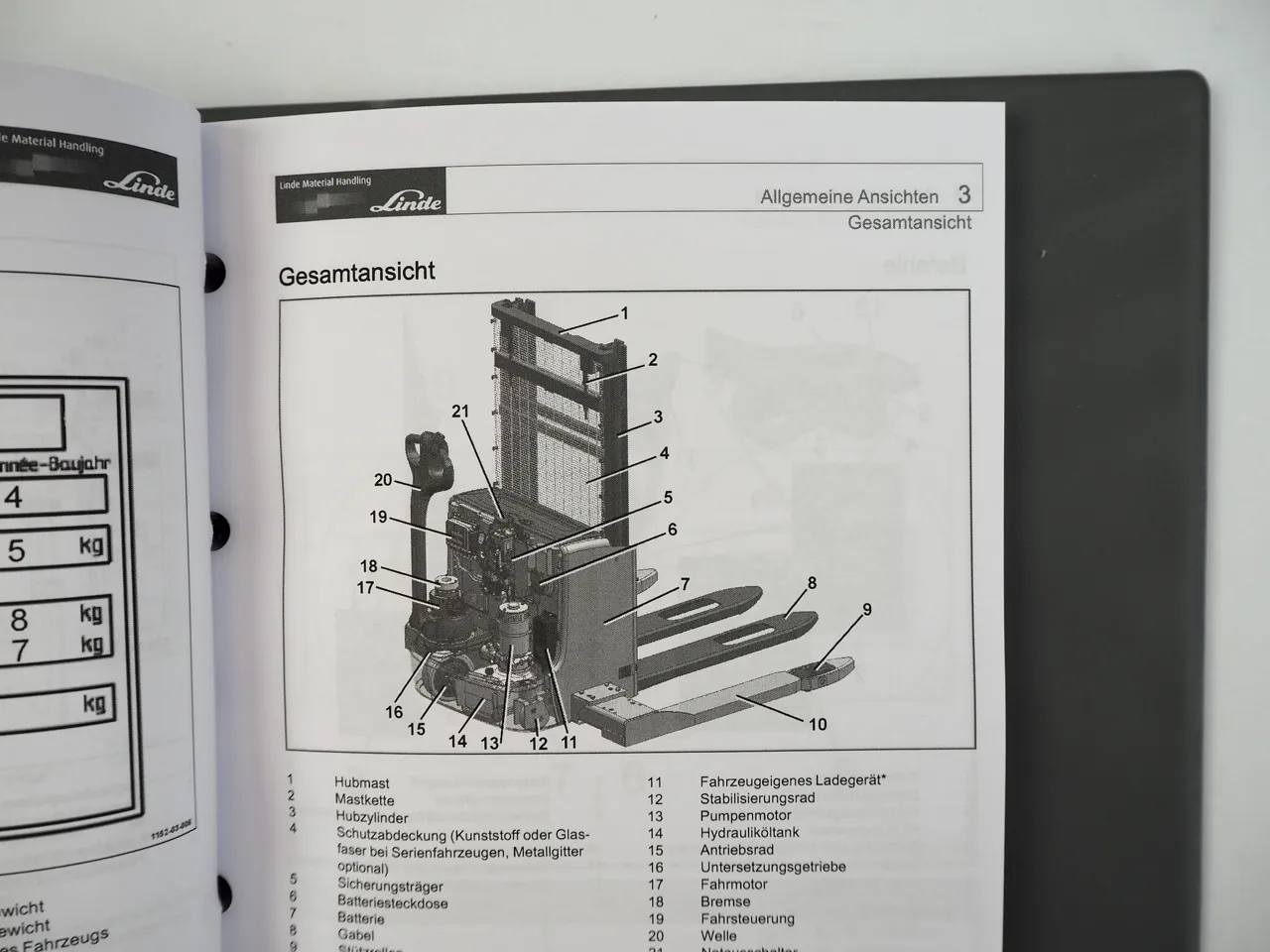 Linde L10 L12 AS B L12i Hochhubwagen Betriebsanleitung Ersatzteilliste CD 2015