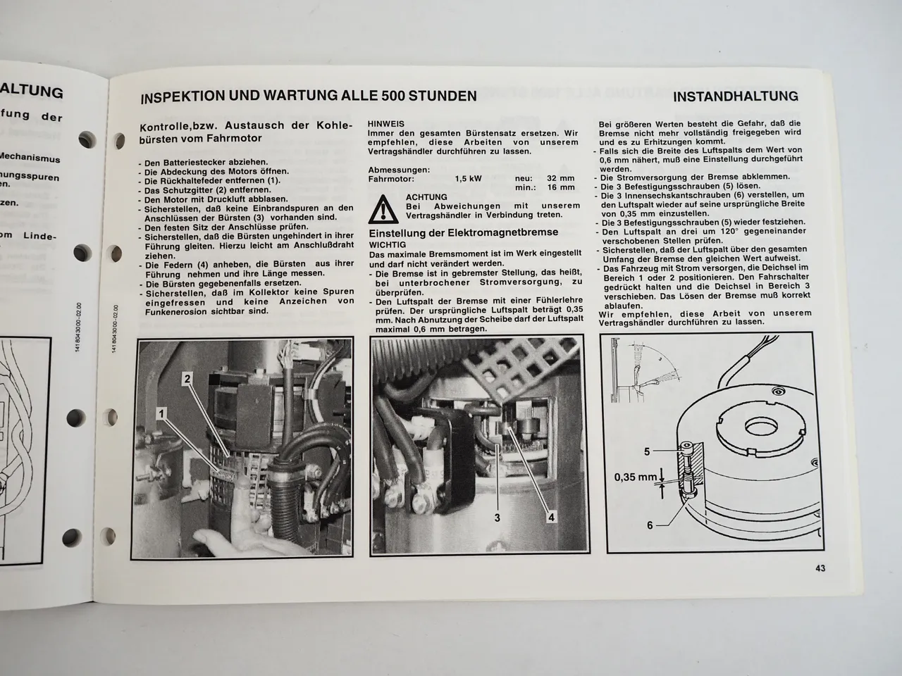 Linde L16AS Gabelstapler mit Elektromotor Betriebsanleitung 2000