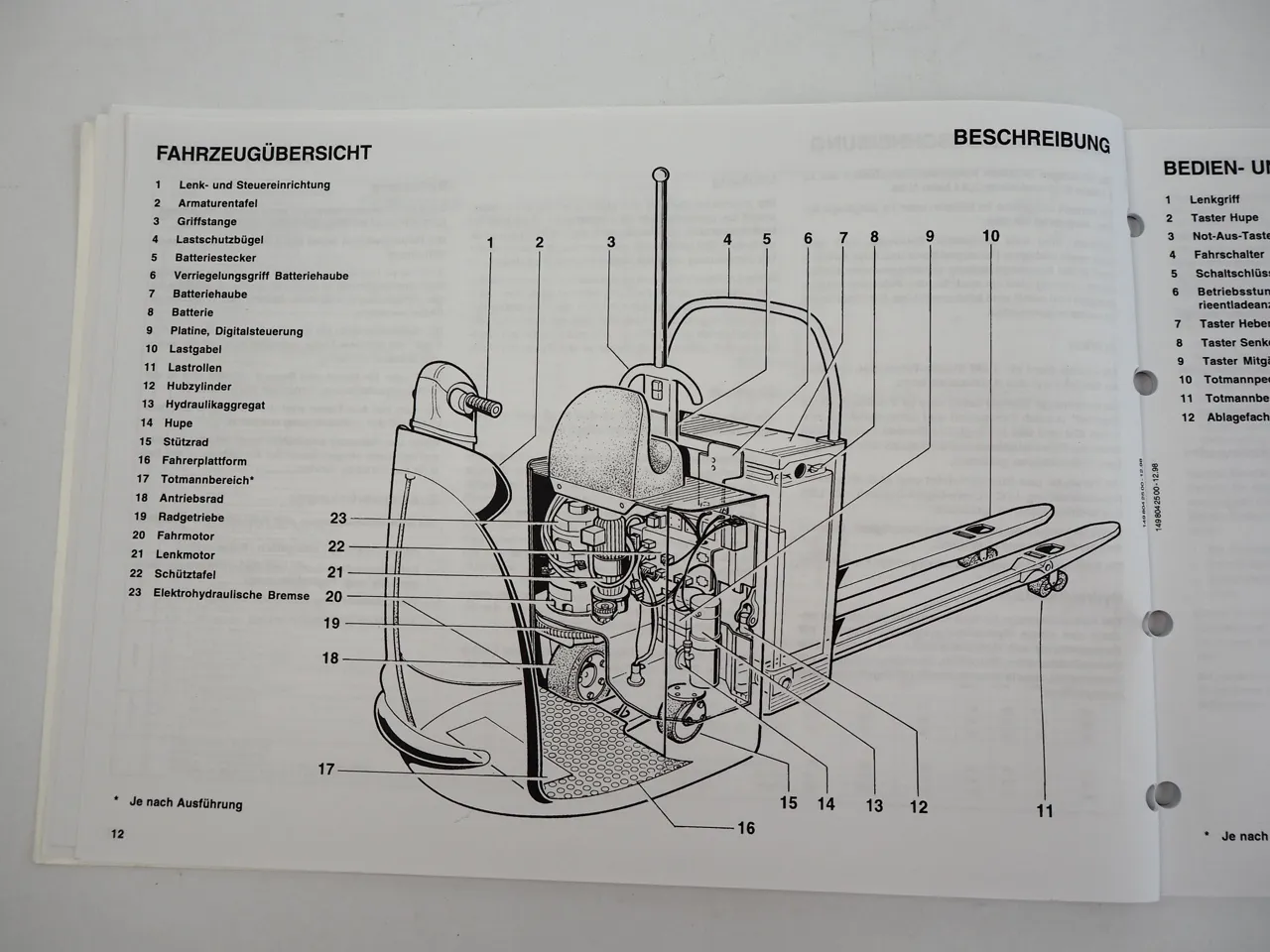 Linde N20 N25 Hubwagen Betriebsanleitung Bedienungsanleitung Wartung 1998
