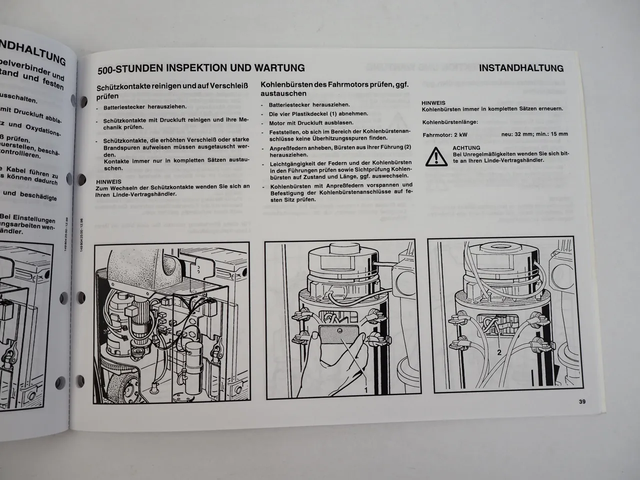 Linde N20 N25 Hubwagen Betriebsanleitung Bedienungsanleitung Wartung 1998