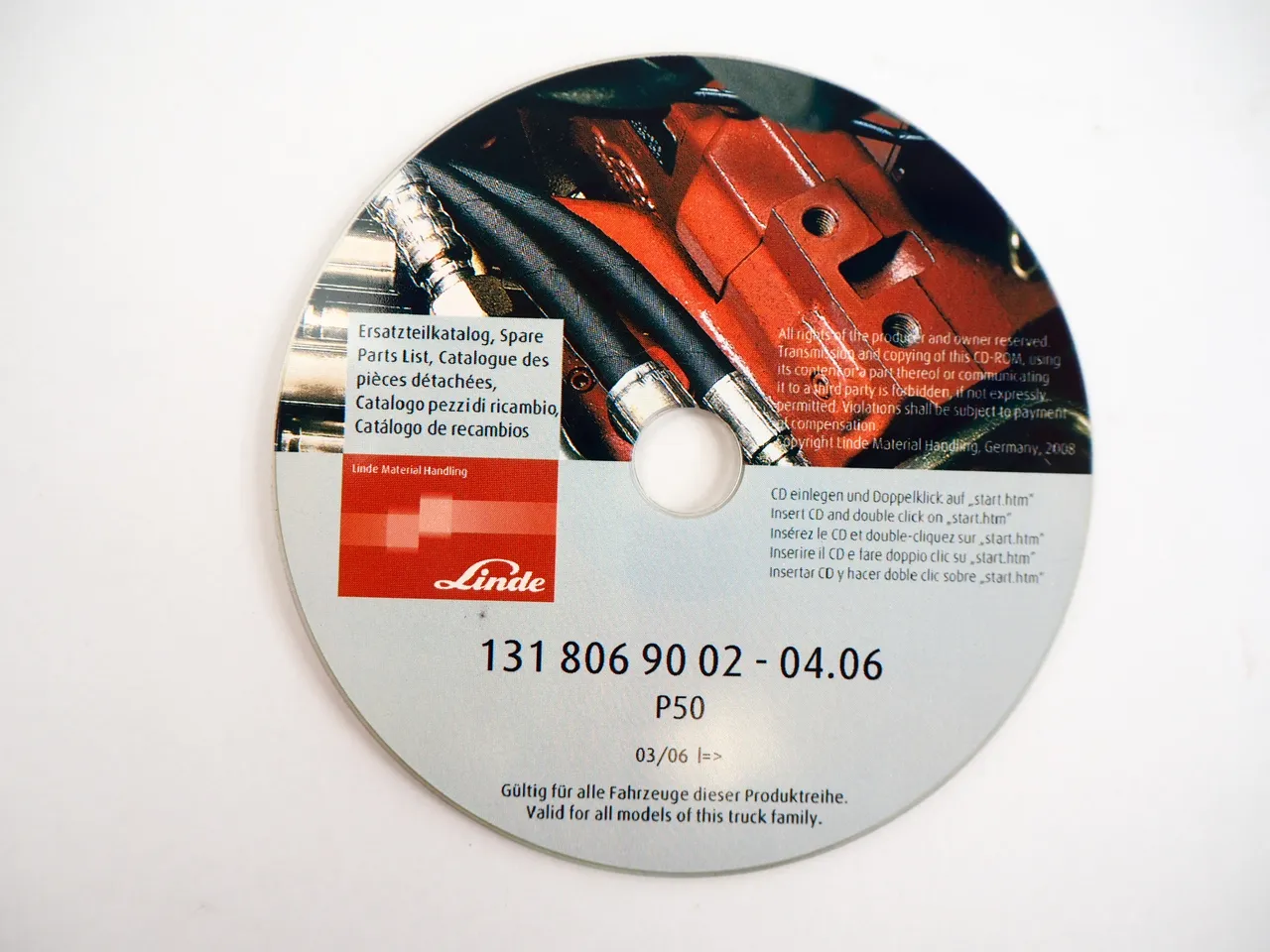 Linde P50 Elektroschlepper Betriebsanleitung Ersatzteilliste CD 2016