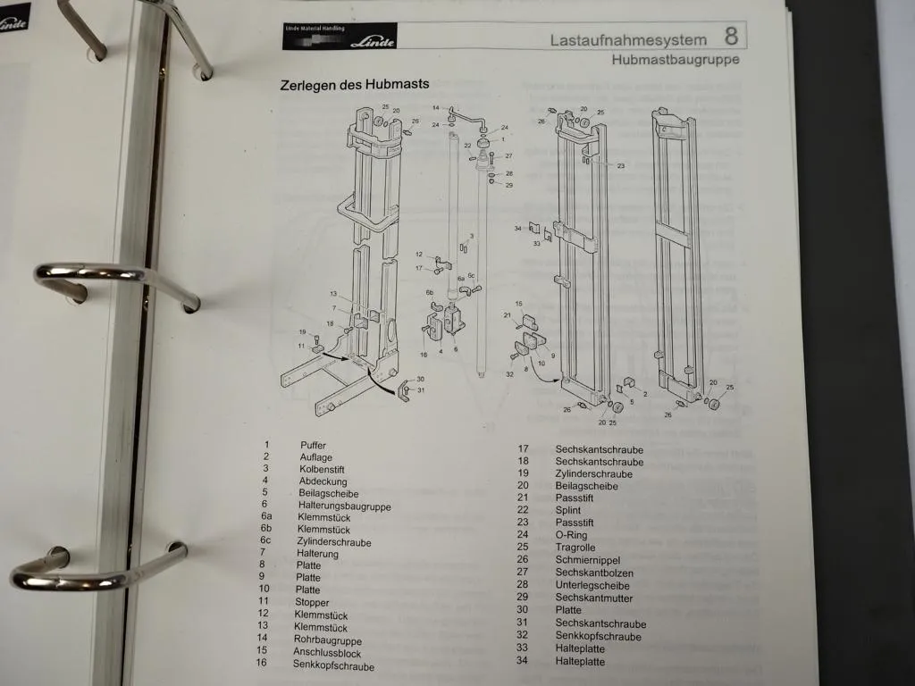Linde R 14 16 20 HD N Typ 115-03 Service Training Werkstatthandbuch 2007