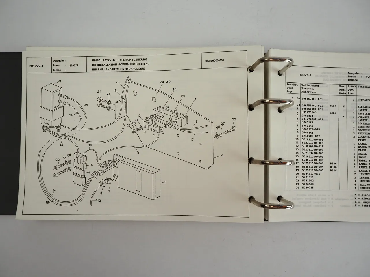 Linde R12 Typ 136 Gabelstapler Betriebsanleitung Ersatzteilliste 1992