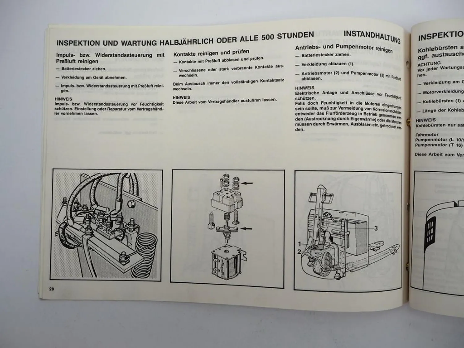 Linde T16 L10 L12 Elektro Hubwagen Betriebsanleitung Wartung 1989