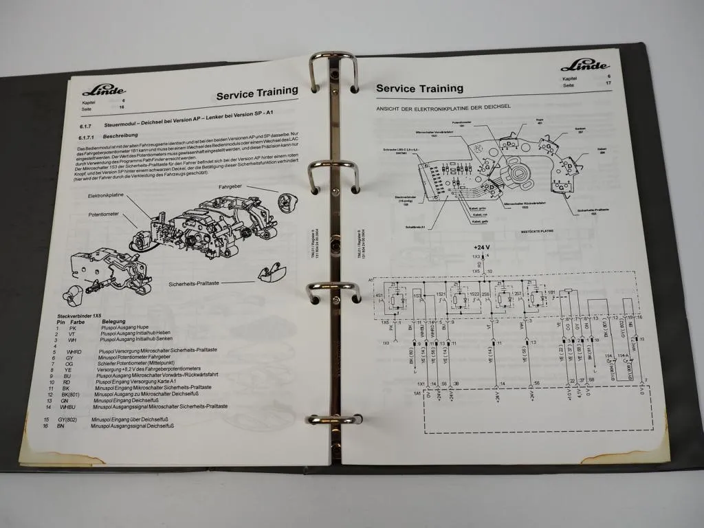 Linde T20 24 AP SP Typ 131 Service Training Schaltpläne Niederhubwagen