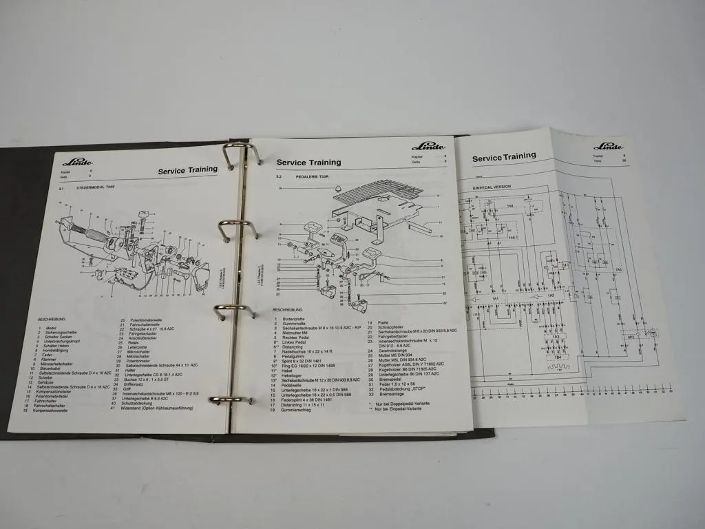 Linde T20 S 01 02 Typ 142 Service Training Schaltpläne Werkstatthandbuch
