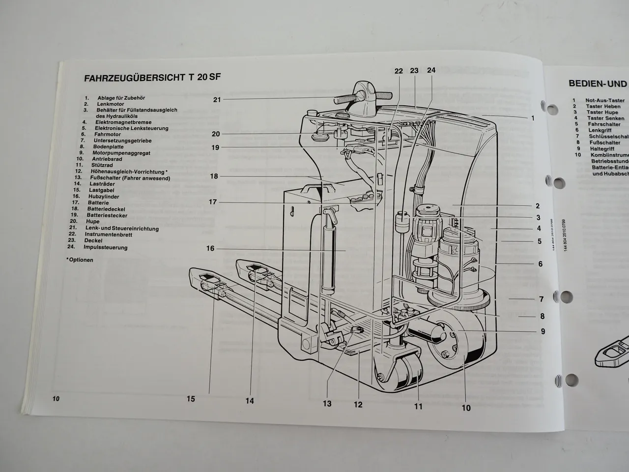 Linde T20SF Hubwagen Betriebsanleitung Bedienung Wartung 1999