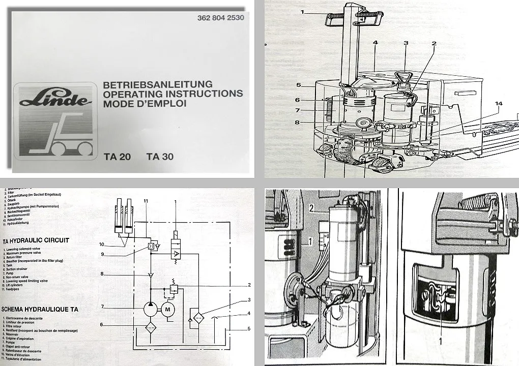 Linde TA20 TA30 Gabelstapler Betriebsanleitung Operating Instructions