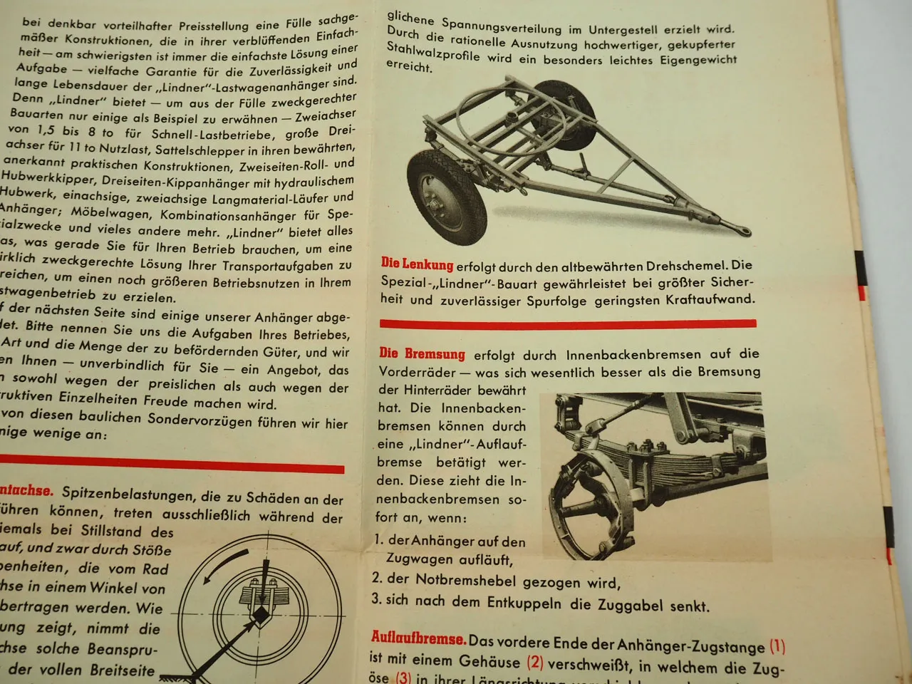 Lindner LKW Anhänger Prospekt 1930er Halle Saale Ammendorf