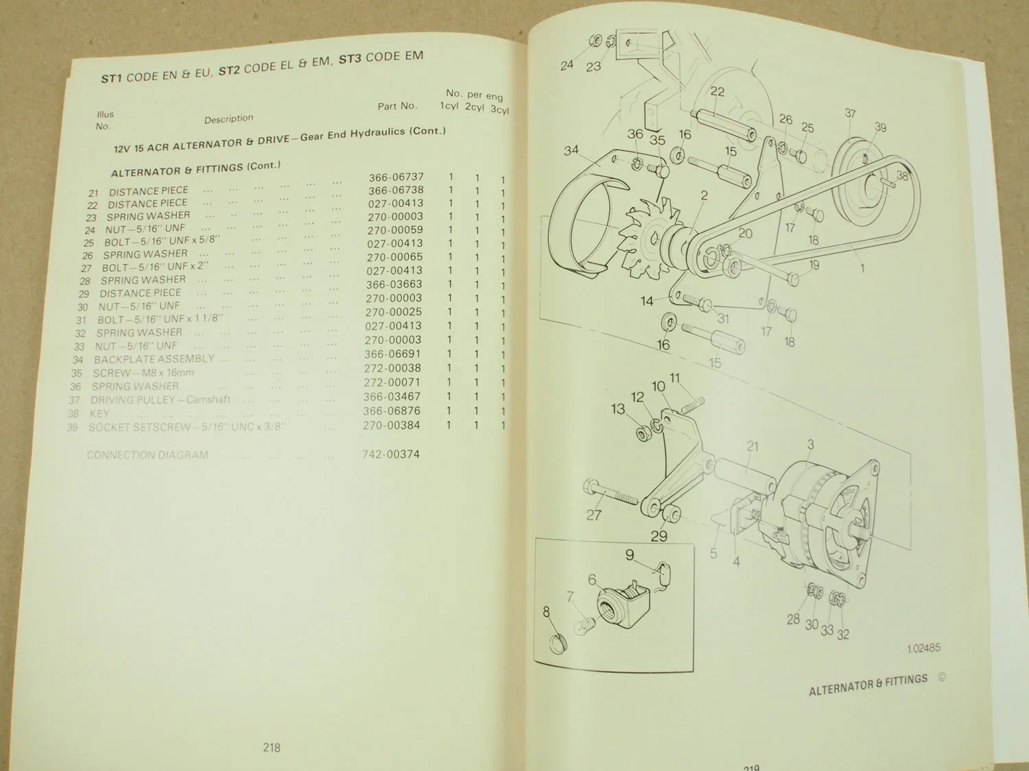 Lister ST Range diesel engine Parts List 1983 Ersatzteilliste in englisch