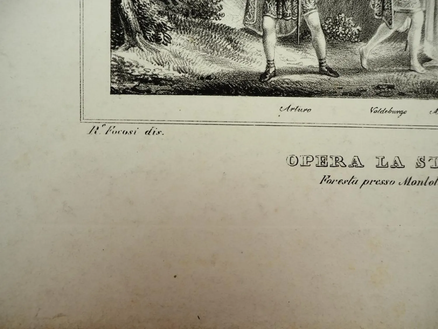 Lithographie Opera la Straniera ca. 1830 Album Teatrale 4 R. Focosi Milano Lit Elena