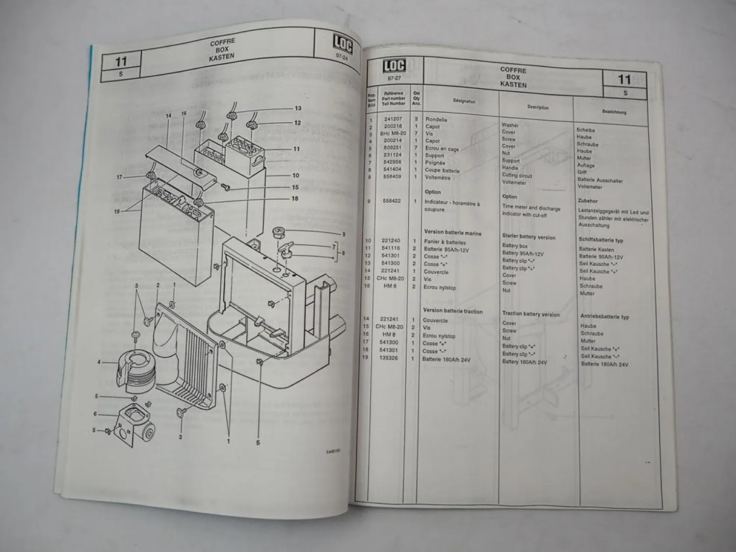 LOC Alphaloc 1000 1200 kg Elektro Hubwagen Betriebsanleitung Ersatzteilliste