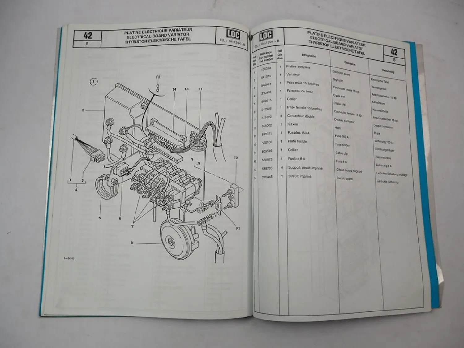 LOC Alphaloc 1200 kg Elektro Hubwagen Betriebsanleitung Ersatzteilliste