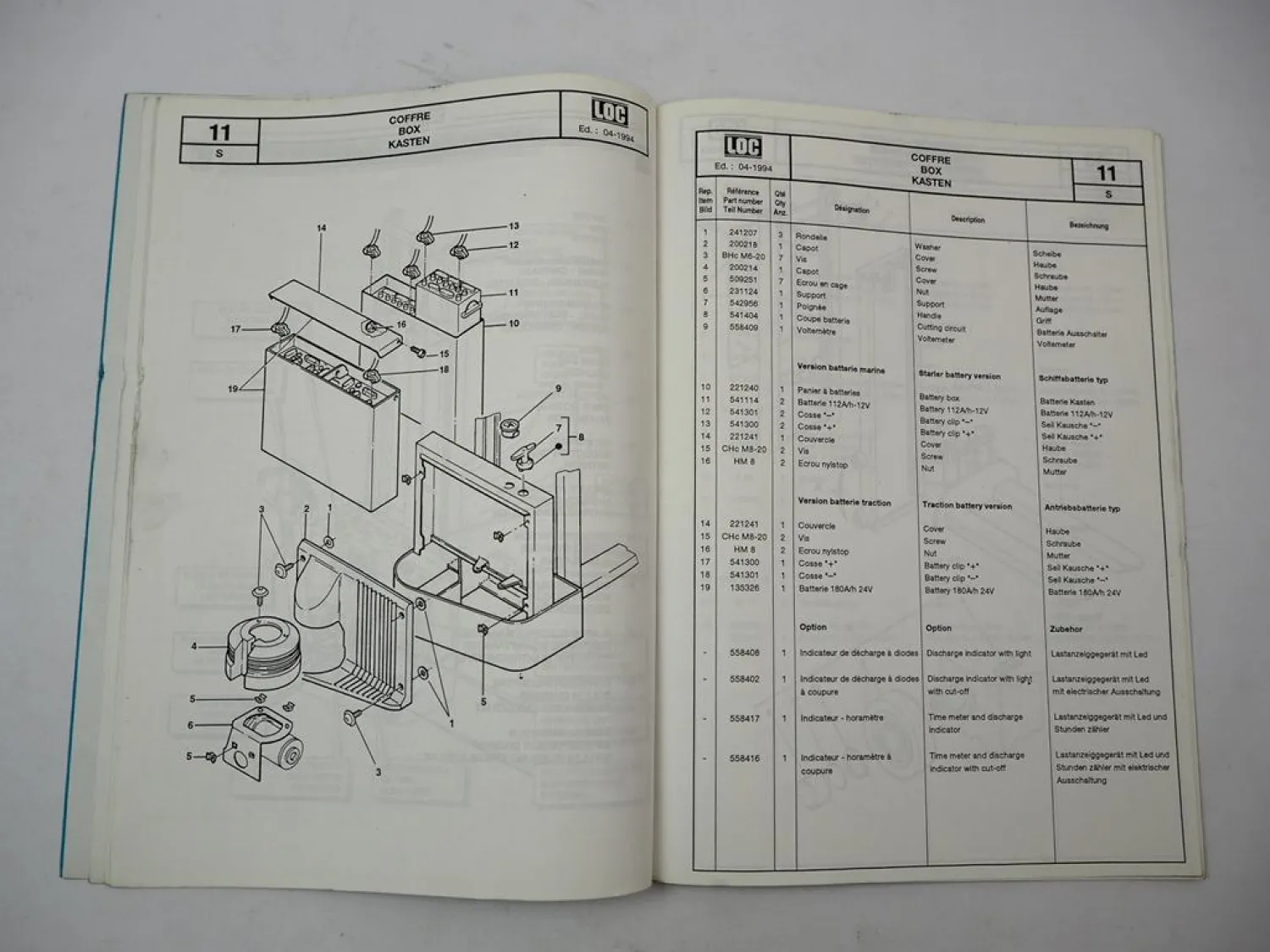 LOC Alphaloc FR10 LE10 Elektro Hubwagen Betriebsanleitung Ersatzteilliste