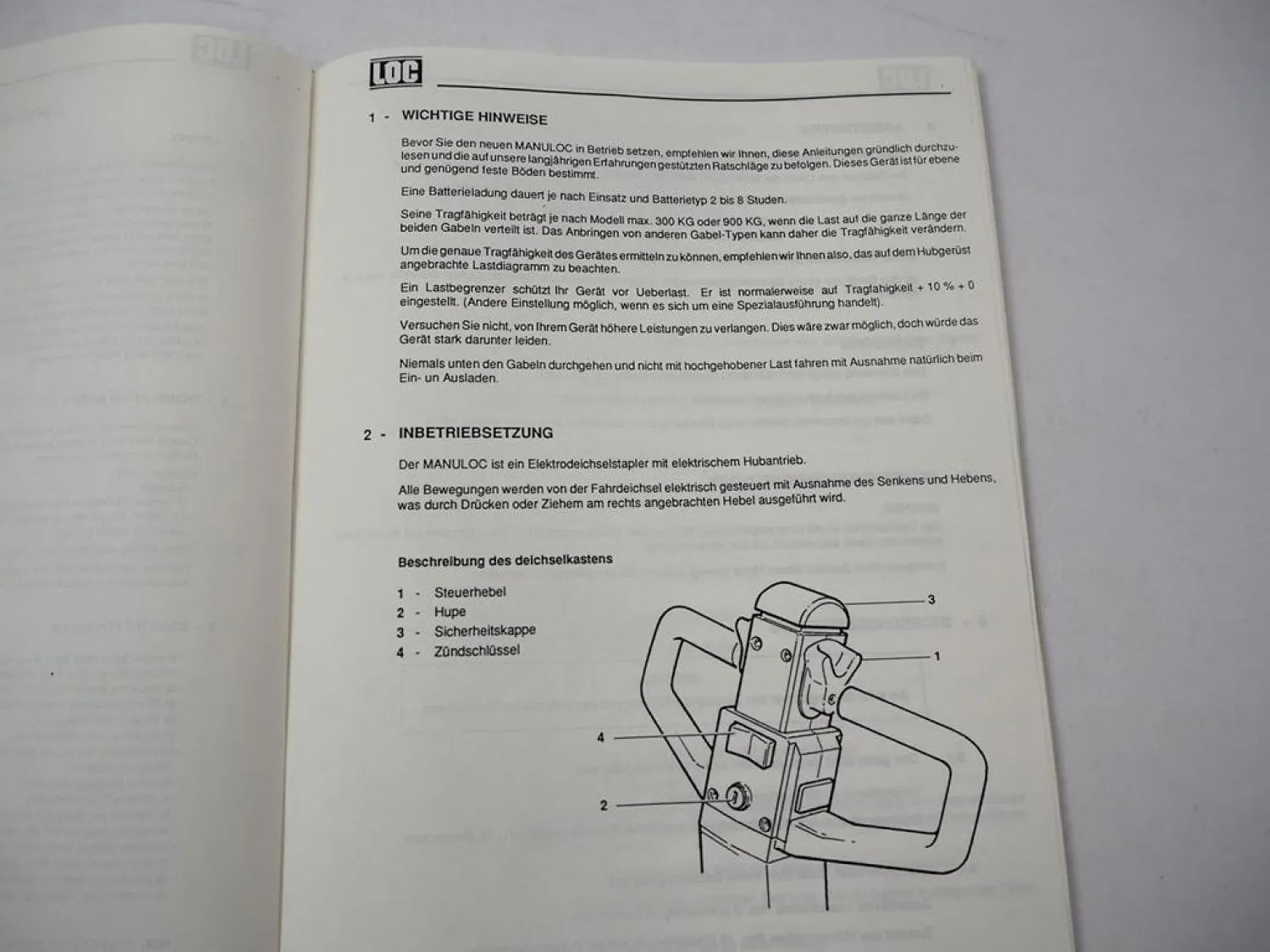 LOC Euroloc GFP Manuloc 300 900 Hubwagen Betriebsanleitung Ersatzteilliste 1994