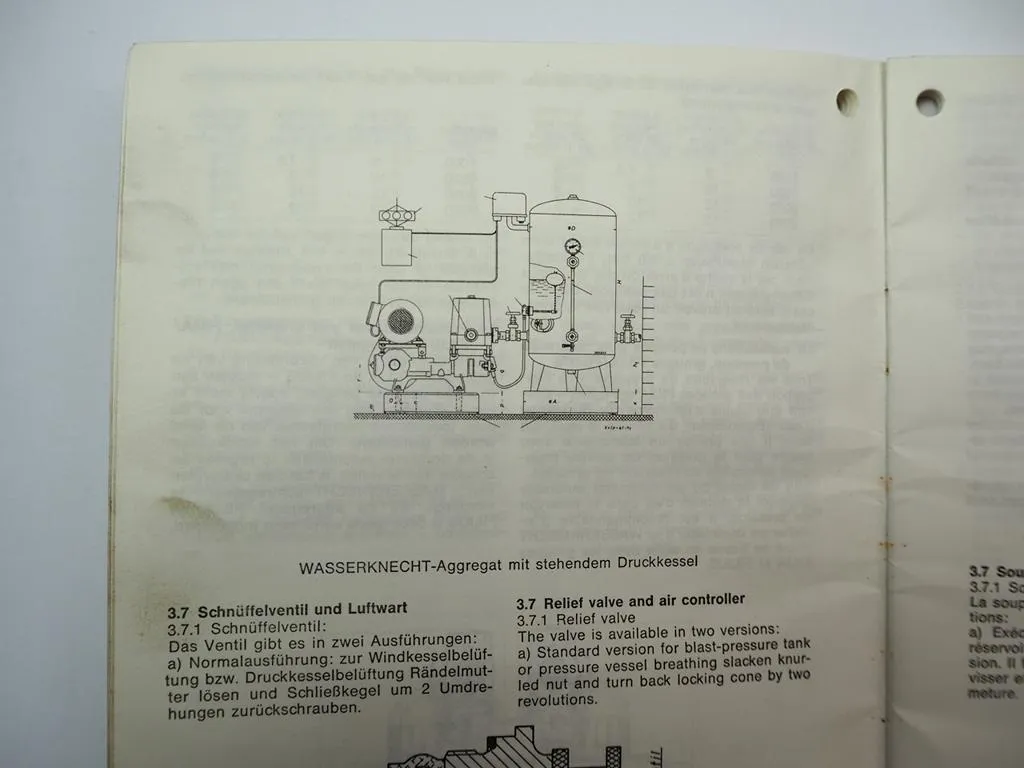 Loewe Wasserknecht WL 1001 - 2501 Pumpe Filia Filius Aggregat Betriebsanleitung