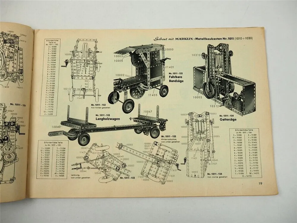 Märklin Metallbaukasten Modellbau Spielzeug Anleitungsheft 1957