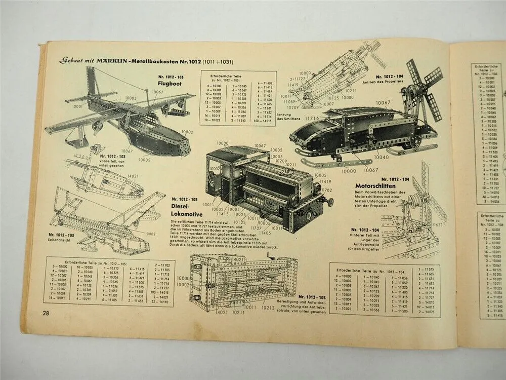 Märklin Metallbaukasten Modellbau Spielzeug Anleitungsheft 1959