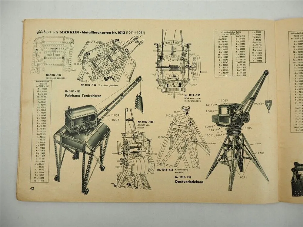 Märklin Metallbaukasten Modellbau Spielzeug Anleitungsheft 1959