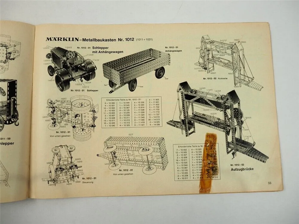 Märklin Metallbaukasten Modellbau Spielzeug Anleitungsheft 1969